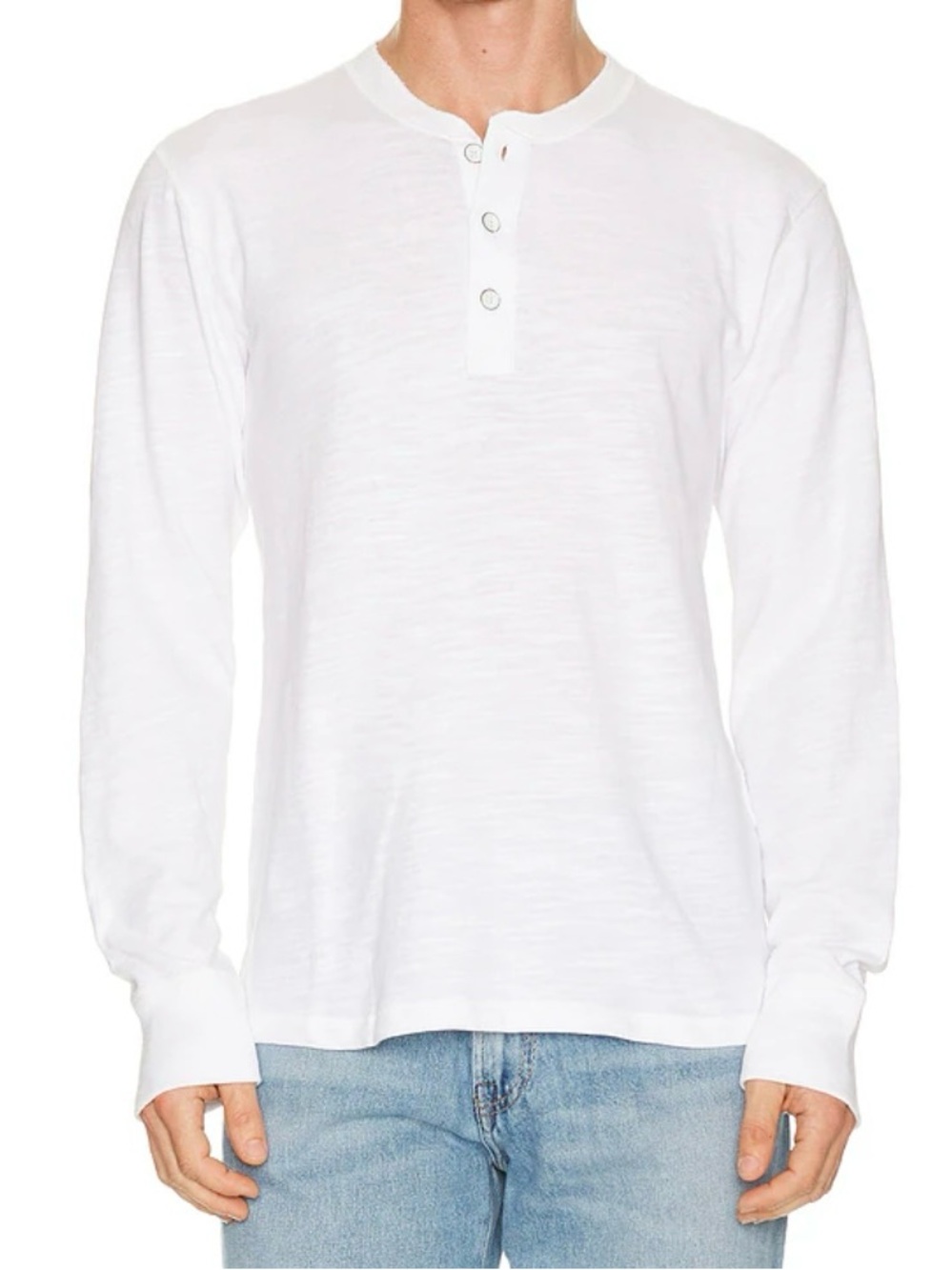Rag & Bone Classic Cotton Henley in White XXL